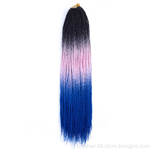 MYZYR 20 Inch Braiding Hair Extensions Jumbo Crochet Braids Synthetic Hair style 100g/Pc Pure Blonde Pink Green
